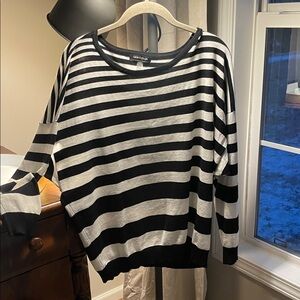 Cable & Gauge Black and White Striped Sweater